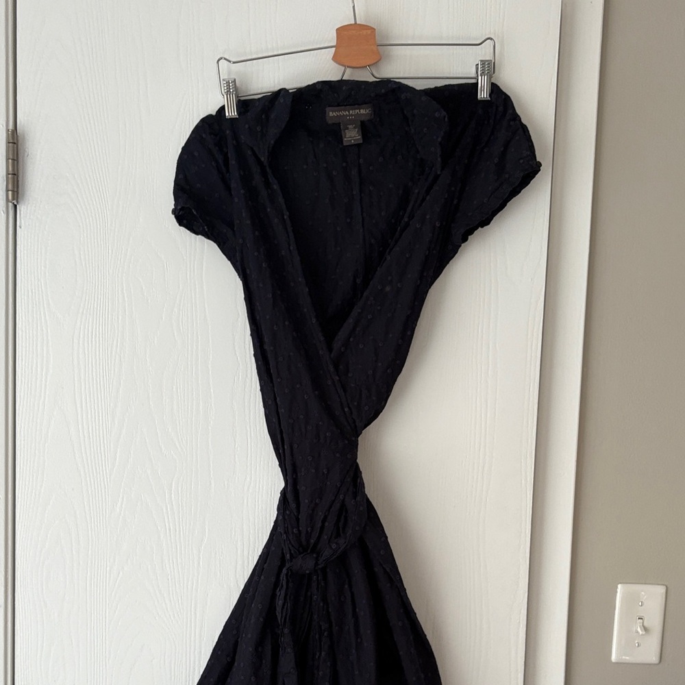 Banana Republic Black Textured Maxi Dress